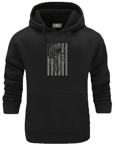 Usa flag skull hoodie - skull, gym