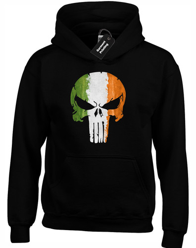 Ireland flag skull hoody - flag,